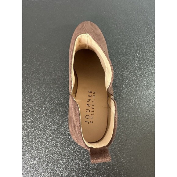 Journee Collection Womens Brown Mylee Pull On Wedge Booties Size 7.5M - Picture 5 of 11